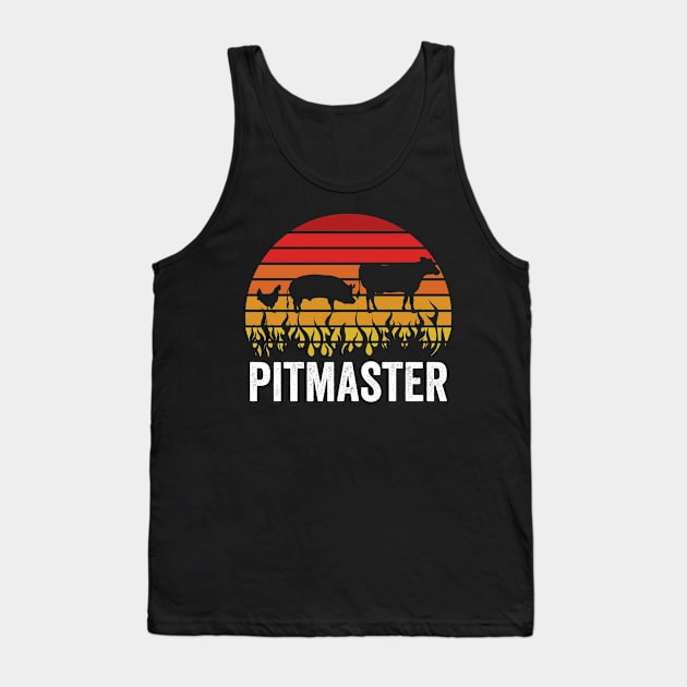 Funny Grilling Dad BBQ Season Pitmaster Tank Top by Visual Vibes